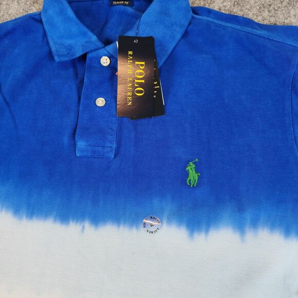 Polo Ralph Lauren Men Shirt Medium Classic  Fit Tie Dye Color Blocked Mesh Polo - Picture 3 of 11
